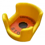 Boîtier jaune 22mm pour arrêt d'urgence avec autocollant mousse