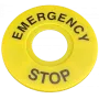 Etiquette de signalisation plastique pour bouton d'arrêt d'urgence diamètre 22 mm