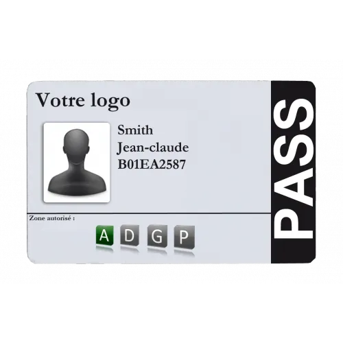Carte RFID - type carte de crédit- matériel utilisé ABS – 1,8mm épaisseur